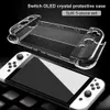 Étui en cristal Transparent anti-rayures, housse de protection à rabat en cristal Transparent pour Nintendo Switch, coque rigide OLED