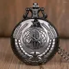 Pocket Watches Vintage USSR Soviet Sickle Hammer Style Quartz Watch Bronze Pendant Necklace Clock CCCP Russia Emblem Communism Fob