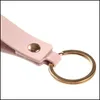 Nyckelringar Lanyards Fashion Pu Leather Keychain Casual Strap Lanyard Key Chain Midje Wallet Keychains Car Keyring Keyholder Jewelry Dhnjf