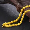 Kedjor ihåliga pärlor kedja gult guldfyllda modemans halsband gåva