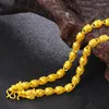 Chaînes Perles Creuses Chaîne Or Jaune Rempli De Mode Collier Pour Hommes Cadeau