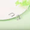 Boucles d'oreilles créoles Signature en forme de U avec bijoux en argent Sterling CZ pour femmes, accessoires de maquillage pour fête de mariage, DIY