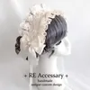 Party Supplies Ribbon Bow Hairband With Hairpins Girls Lolita Lace Ruffled Headband Sweet Star Embroidery Anime Maid Cosplay Headdress