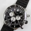 1884 メンズ腕時計発光ブラックフェイス自動巻きサファイアガラス B01 ヘビースチールケースラバーローラーボールブレスレットデザイナー男性腕時計 44 ミリメートル
