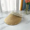 Ball Caps 202205-Qushi Ручная работа Raffia Straw без жемчужной ленты Леди Леди Бейсбол Шляпа Женщины.