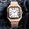 Top Fashion Automatic Mechanical Self Winding Watch Men Gold Silver Wristwatch Classic Square Design Casual Full Stainless Steel Clock 1728