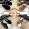 النعال مع مربع Tazz Suede Shearling Men Women Slides Warm Platform Black Chestnut Fashion Mens Australia Shoes Designer Sneakers US 3-12