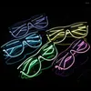 Party Decoration Led Glasses Neon Flashing EL Wire Glowing Gafas Luminous Bril Novelty Gift Glow Sunglasses Bright Light Supplies