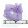 Håraccessoarer Koreanska Organza Scrunchies Hårrep Dam Elastiska band Mode Gummiband Armband Tillbehör för tjejer Slips Drop Dhl8V