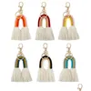 Keychains Lanyards Weaving Rainbow Keychains For Women Boho Handmade Key Holder Keyring Rame Bag Charm Car Hanging Jewelry Gifts 1 Dh8Ac