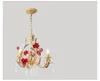 Chandeliers Art Deco Floral Chandelier Lamp Lustre 3arms/6arms/8arms Mixed Color Pink Decora Rose Flower Light Fixture E14 Home Decoration