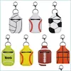 Party Favor Portable Sanitizer Holder Keychains Football Basketball Baseball Ball Sport Leather Keychain Pendant Bottle Er Drop Del Dhlzw