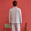Pijama de algodão para dormir masculino Terno da camisa 2pcs Camisa Men Homewear 2022 Pijama