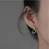 Stud Earrings 925 Sterling Silver Plain Hoop Women's Geometric Ear Studs Irregular Dislocation Earring Korean Jewelry