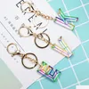 Keychains Lanyards DHS Women Keychains 26 아크릴 무지개 단어 핸드백 영어 편지 키 링 매력 드롭 배달 2022 Dh5Hz