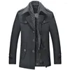 남자 양모 2022 겨울 남자 패션 긴 브랜드 면화 두꺼운 모직 캐시미어 사업 캐주얼 레저 재킷 트렌치 코트