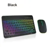 لوحات مفاتيح الماوس مجموعات Bluetooth Rainbow Backlit Backboard تعمل مع iPad Tablet و Android Windows