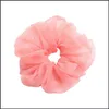 Accessori per capelli Coreano Organza Scrunchies Corda per capelli Fasce elastiche per donna Elastico per moda Accessori per bracciale per ragazze Tie Drop Dhl8V