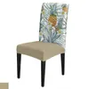 Krzesło obejmują tropikalne owoce ananasowe kwiat Plumeria Plumeria Cover Spandex Spandex Stretch siedzenie domowe biuro wystrój biurka Zestaw skrzynki