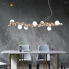 Avizeler Nordic Led Tavan Avizesi Light Restoran Lüks Salon Yaratıcı Uzun Yemek Masa Bar Kolye Lamba Dekor Fikstürü