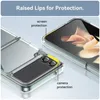 Premium Clear Hybrid Phone Cases for Samsung Galaxy Z Flip 4 3 Z Fold 4 3 5G Transparent Space Stuffsäker pläteringsknappar täcker skal