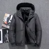 Jaqueta de pato branca masculina Homens de inverno parka de qualidade térmica casual slim grosso quente casaco de casaco de capa Parkas com capuz