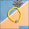 Charm armband slags friut charms armband set sommarstrand smycken colorf mjuk polymer lera skiva elastiska armband för kvinnor släpp dhtw0