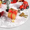 Adornos navideños Falda de árbol 36 pulgadas Capas dobles Jacquard Cachemira Copo de nieve Adorno de decoración de vacaciones de Navidad