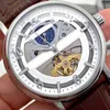 Top Brand Luxury Men Watches Moon Phase Business Mens Designer Watch V￩rine STRAP CUIR M￉CANIQUE AUTOMATIQU