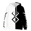 Bluzy męskie 2022 Anime Berserk Hoodie Pullover 3D Long Rleeve Ubrania fajne bluza plus size dla mężczyzn i kobiet dzieci kawaii topy