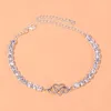 Ankjes vcu boho dames Rhinestone Creative Heart Anklet Chain Wholesale Summer Beach Crystal Tennis Bracelet Foot Sieraden