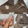 Trouwringen Trouwringen Oval Cut Solitaire Ring Rose Gold Den Crystal Stone Voor Vrouwen Party Cool Sieraden Cadeau Wholesaleweddingwe Dh6Eg