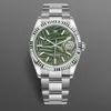 Men Women Watch 36mm Medium Size Green Leaf Dial Sapphire Crystal Stainless Steel Automatic Mechanical Wristwatch