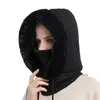 Radfahren Caps Outdoor Winter Pelz Kappe Maske Ski Hut Bequeme Warme Weiche Polyester Lätzchen Integrierte Kopf Für Snowboarden