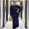 Ethnic Clothing L-3XL Plus Size Letter Print Traditional Dashiki African Dresses For Women Boubou Robe Femme Long Africa Maxi Dress Clothes