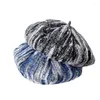 Bérets Denim blanchi béret femme automne crème solaire tissu chapeau cravate-teinture dégradé champignon mode rétro