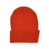 Godisf￤rgad stickad hattljusplatta Ingen logotyp Pea Hat Autumn och Winter Solid Color Warm Hats