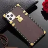 Для iPhone телефонные чехлы с задним ходом с ремнями Flip Case Top Designers кожа модного браслета Lanyard Designer Print Luxury Shell кошелек 14 13 Pro Max 12 Mini 11 Plus