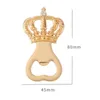 50 -stcs Groothandel, Amazon Verkoop van bruiloftsfeestjes Gouden Kroon Solid Metal Bottle Opener in Gift Box Wedding Baby Shower Gunsten Beeropeners