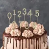 Festive Supplies 1Pcs Gold/Silver Alloy Number 0-9 Year Old Cupcake Topper Diamond-Studded Kids Adult Birthday Party Wedding Anniversary