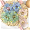 Haaraccessoires Organza Hair Scrunchie Sweet Cute Daisy Print Ring Vrouwen Elastische rubberen bands Haarte -drop levering 2022 Producten A DH8GH