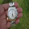 Hochwertige Armbanduhren, Luxus-Chronographie, Stahl Chrono A13356, wunderschöne Herrenuhr mit silbernem Stick-Zifferblatt, Kleideruhren