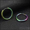 Hoop Huggie Trendy Sier Couleur Or Rose Ton Noir Boucles d'oreilles en acier inoxydable Boucle d'oreille ronde pour femmes Drop Livraison 2022 Je Dhqs5