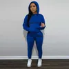 Kış Kadınlar Kapşonlu Takipler Mektup Baskılı Külkü Sweatshirt İki Parçalı Set Silikon Logo Kazak Sweatpants Sweatsuit
