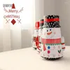 Gift Wrap Christmas Cartoon Box Santa Snowman Tumbler Festival Year Party Candy Cookie Package Storage Iron B275D