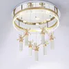 Chandeliers Shopcase LED Cylinder żyrandol powierzchnia jadalnia 110-240V Kolumna Kolumna Krystaliczna lampa pilot zdalnego sterowania Awize