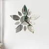 Wall Clocks 50cm Petal Stitching Decorative Clock Mirror Sticker 3D Three Dimensional Self Adhesive On Living Room Home Decoration