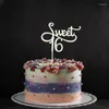 Festive Supplies JQSYRISE 1Pcs Sweet 16 Cake Topper 16th Birthday Party Decoration Anniversary Year Old Accessory Happy