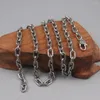 Chains Pure 925 Sterling Silver Necklace Width 5mm Square Oval Pattern Link Chain 55cm / 34-35g For Man Gift