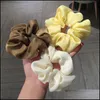 Hair Rubber Bands Solid Fluffy Elastic Hair Scrunchies Simple Comfortable Stretch Hairband Girls Cute Head Ties 14 Colors Drop Deliv Dhcti